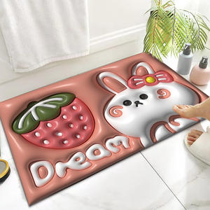 Tapis de bain 3D mignon de dessin animé 40x60cm, antidérapant, absorbant, rectangulaire, pour l'entrée de la salle de bain - Product Image 3