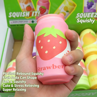 Fruitdrankblikje Squishy PU Slow Rising Squeeze Toy, Schattig Gesimuleerd Drinkblikje Stressverlichtende Decompressie Fidget Toy Groothandel