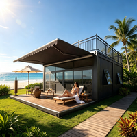 Maison conteneur modulaire préfabriquée détachable à faible coût, moderne, respirante et écologique, idéale pour les vacances en bord de mer - Garantie 1 an