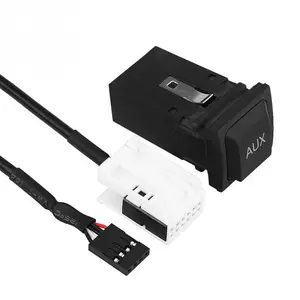 Bộ Đổi CD Kỹ Thuật Số 12 Chân Cho Xe Hơi Bộ Chuyển Đổi Cáp Đầu Vào Aux Jack 3.5Mm Cho VW RCD510 RCD310 Công Tắc Ổ Cắm Golf