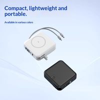 Batterie externe magnétique semi-solide sans fil avec prise murale CA 2-en-1, charge rapide 22,5 W, support dissimulé, grande taille, mini, mince, en plastique