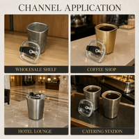 Couvercle de tasse à café cylindrique en acier inoxydable 304 de qualité supérieure, design coupe-vent extérieur, moderne, pour espresso et thé, durable, réutilisable, pour la maison et le café