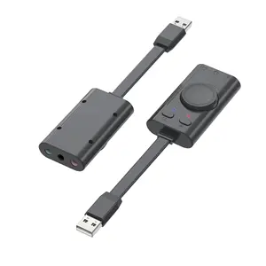 Yüksek son ses kartı USB kulaklık adaptörü 3 in 1 USB ses arabirimi ses kartı ile Windows Mac için 3.5mm AUX çıkışı PS4