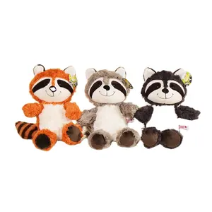 自有品牌浣熊毛绒毛绒动物园动物玩具批发便宜可爱定制标志儿童毛绒浣熊玩具