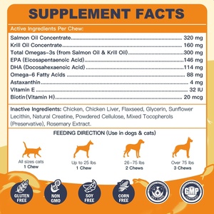 Suplementos Masticables de Aceite de Pescado Omega 3 6 9 de Marca Propia, Ricos en EPA y DHA, Vitaminas C y E, Alivio de Alergias, Salud para Perros y Gatos con Pérdida de Pelo - Product Image 5