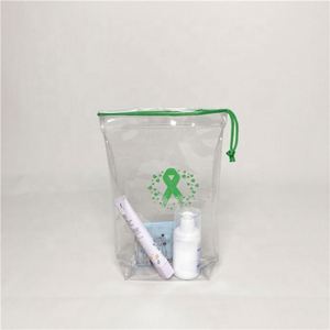 กระเป๋าใส่เครื่องสำอางพีวีซีแฟชั่นแบบหูรูดใสทำจากพลาสติก PVC แบบปรับแต่งได้โลโก้ได้ - Product Image 2