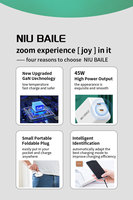 Chargeur rapide universel GaN 45W et adaptateur pour ordinateur portable et téléphones mobiles, port Type-C, design pliable, respectueux de l'environnement