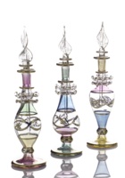 Flacon de parfum de luxe artisanal égyptien, en verre soufflé à la main, rechargeable, flacon d'attar GRAND BAZAAR ÉGYPTE, décoration de mariage, cadeau