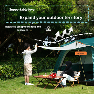 Großes Campingzelt, 2 Räume 1 Halle, Tragbar und Faltbar, Wasserdicht und Sonnenschutz, Für 3-12 Personen - Product Image 4