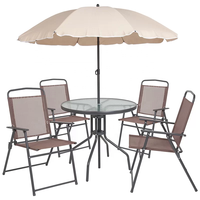 Ensemble de meubles de jardin en aluminium moulé, mobilier d'extérieur, avec chaises pliantes et Table en fer, noir, 158 pièces