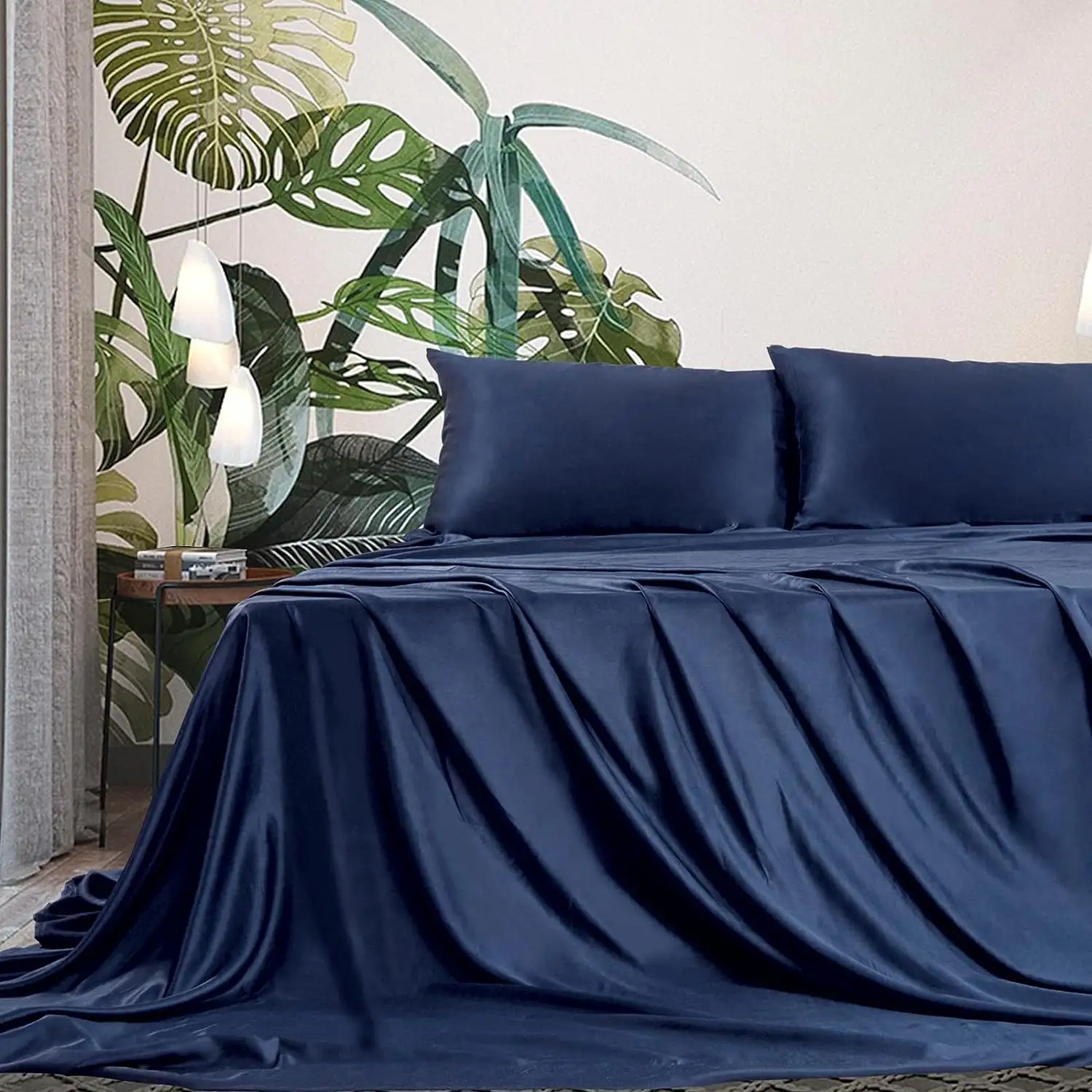 Drap de lit de luxe pur Tencel 100% drap de lit King Size ensemble de literie draps en Lyocell linge de lit poches profondes