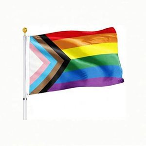 Rainbow Peace Pride <b>Flag</b> Banner 3x5ft Custom Logo Made of Plastic Polyester Silk for LGBT Parade Metal Pole - Product Image 6
