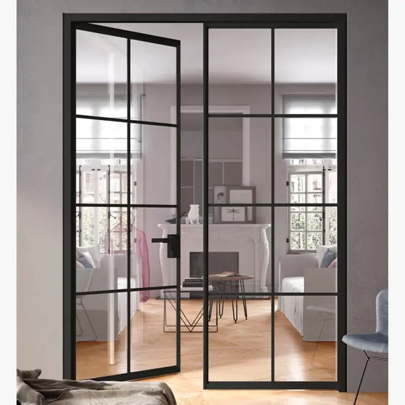 Черная Металлическая стальная железная наружная качели внутри, высокая кухня, балкон, патио, французская стеклянная дверь и окна, железная входная дверь