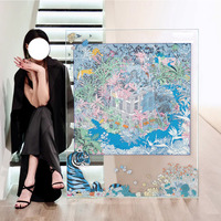 Cadre photo mural flottant en acrylique pour l'affichage d'œuvres d'art, de peintures et de foulards, idéal pour la décoration murale