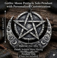 Pendentif Corbeau Personnalisé pour les Bénédictions de Samhain, Collier Gothique Mystique Lune de Corbeau, Talisman Esotérique Paganisme Sorcellerie, Cadeau