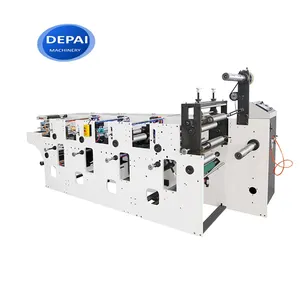 Horizontal type 3 4 5 6 colors roll to rolls modular automatic flexography printing machine for Plastic film sticker labels