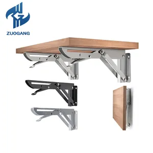 Zuogang Wholesale Custom Floating Shelves Stainless Steel Wall Mounted K Type Folding Bracket