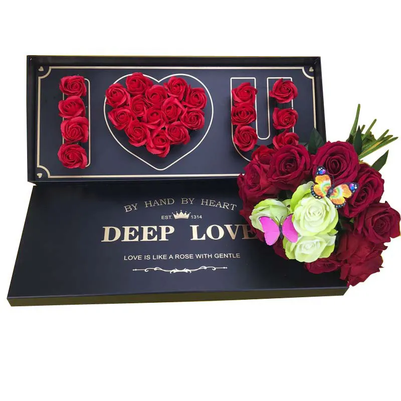 2024 cajas de flores con logotipo personalizado para ramos, regalo de rosas, embalaje Floral, cajas de flores I LOVE YOU para caja de San Valentín