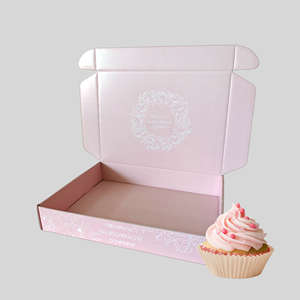 Boîte de papier en carton blanc d'expédition rose à impression double face personnalisée pour l'emballage de gâteaux biscuits beignets - Product Image 2