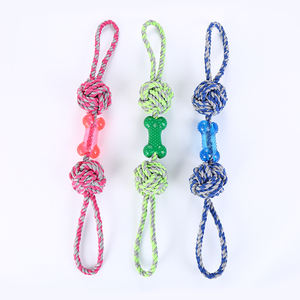 Grande cane giocattolo palla corda con TPR osso giocattolo interattivo corda giocattolo dell'animale domestico - Product Image 2