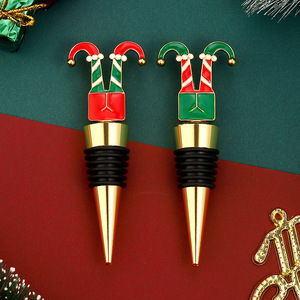 Christmas <b>Elf</b> Wine Stopper Red Green Zinc Alloy <b>Bottle</b> Seal For Holiday Gift - Product Image 4