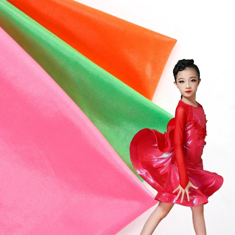 Elastane căng đan Polyester Spandex sáng bóng vải cho hiệu suất trang phục