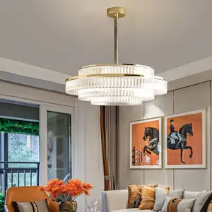 Creative Frosted Glass Shade Circle Ring Chandelier Lamp Led Pendant Light For Restaurant Bedroom