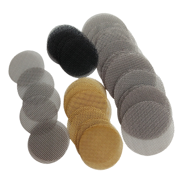 10mm 14.8mm 15mm 19mm 20mm Woven Stainless Steel Wire Mesh Plain Weave Silver Smoking Pipe Filter Screen Brass Pipe Welding