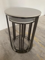 Grossiste moderne bon marché petite table basse ronde en acier inoxydable et laiton doré table d'appoint table d'angle pour le salon