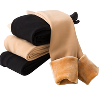 Leggings en velours chauds et épais pour femme TWCS, taille haute, extensibles, style décontracté, respirants, tricotés, mi-mollet, couleur unie avec lettres