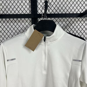 قميص كرة قدم رجالي بأكمام طويلة للربيع والخريف، قميص رياضي بسحاب نصفي للياقة البدنية والجري، قميص خارجي عالي الجودة بياقة عالية - Product Image 6