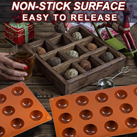 Moules à chocolat en silicone SILIKOLOVE, personnalisables en usine, 15 cavités, forme semi-sphérique, LFGB, antiadhésifs, sans BPA