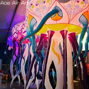 Decoración inflable LED Jelly Fish | Colgante inflable Dj Sea Creature Prop para escenario, eventos y fiestas temáticas subacuáticas - Product Image 2