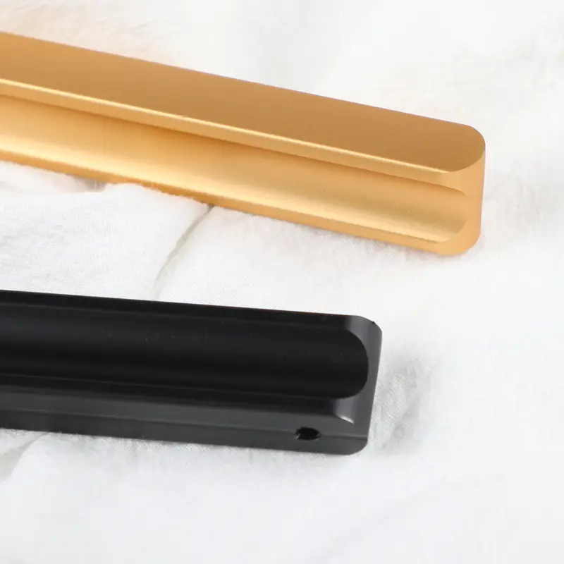 Kitchen Black Cabinet l Shaped Pull Handle Modern Aluminum Gold Furniture Drawer Handles