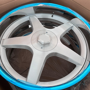 Jantes forgées 5x112 5x127 <span class=keywords><strong>2</strong></span> pièces 18 19 20 21 22 24 26 pouces en aluminium brossé avec lèvre chromée profonde pour Chevy Impala - Product Image 5