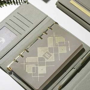 8x11 Carpeta de papel clip <span class=keywords><strong>agenda</strong></span> A5 80gsm 100gsm pu cuaderno de cuero con bolígrafo - Product Image 4