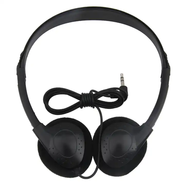 Professional 3.5mm Stereo Wired On-Ear Headphone 30mm Speaker Call Center Headset for Airline Travel