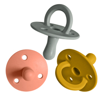 Chupeta de bebê amortecedor de silicone, chupeta de mamilo de silicone para dormir, produto comestível padrão para bebês