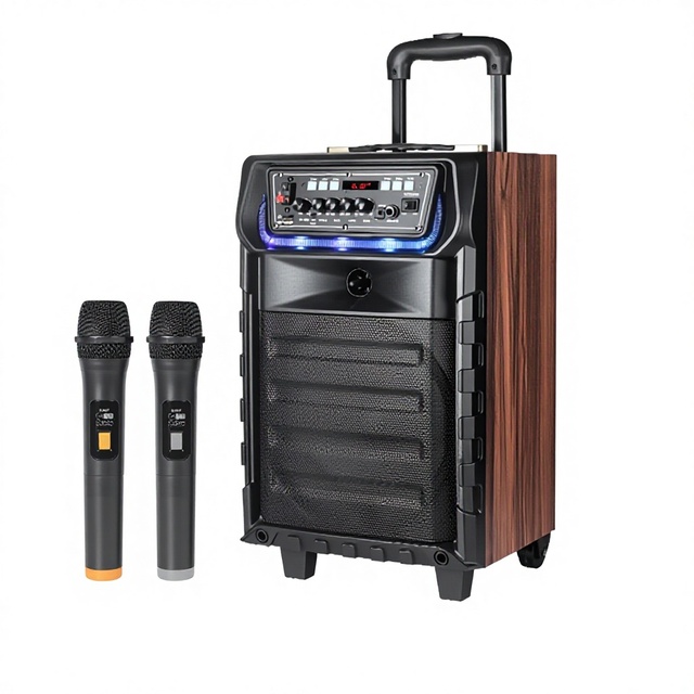 Cross-Border Square Dance Trolley High-Power 60W for 5.0 Speaker Portable Home Outdoor Singing Dual-Mic RGB Light