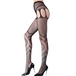 Collants en nylon respirant, antibactériens, à motif géométrique tricoté, sexy, ajourés, montants jusqu'à la cuisse, <span class=keywords><strong>grande</strong></span> <span class=keywords><strong>taille</strong></span>, pour femme, tentation - Product Image 5