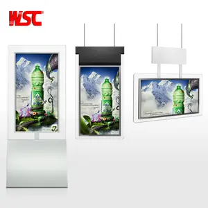 Vloerstaande Hoge Helderheid Media Player 4K Resolutie Indoor Double Side Digital Signage Lcd Display Monitor Etalage
