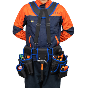 Ceinture à outils robuste pour charpentiers et électriciens avec 18 poches, sac à outils <span class=keywords><strong>de</strong></span> construction en Oxford pour usage professionnel - Product Image 4