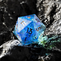 Jeu de dés DND pour Donjons et Dragons, dés en résine à bords tranchants, faits à la main, 7 accessoires, dés polyédriques pour jeux de rôle, bleu