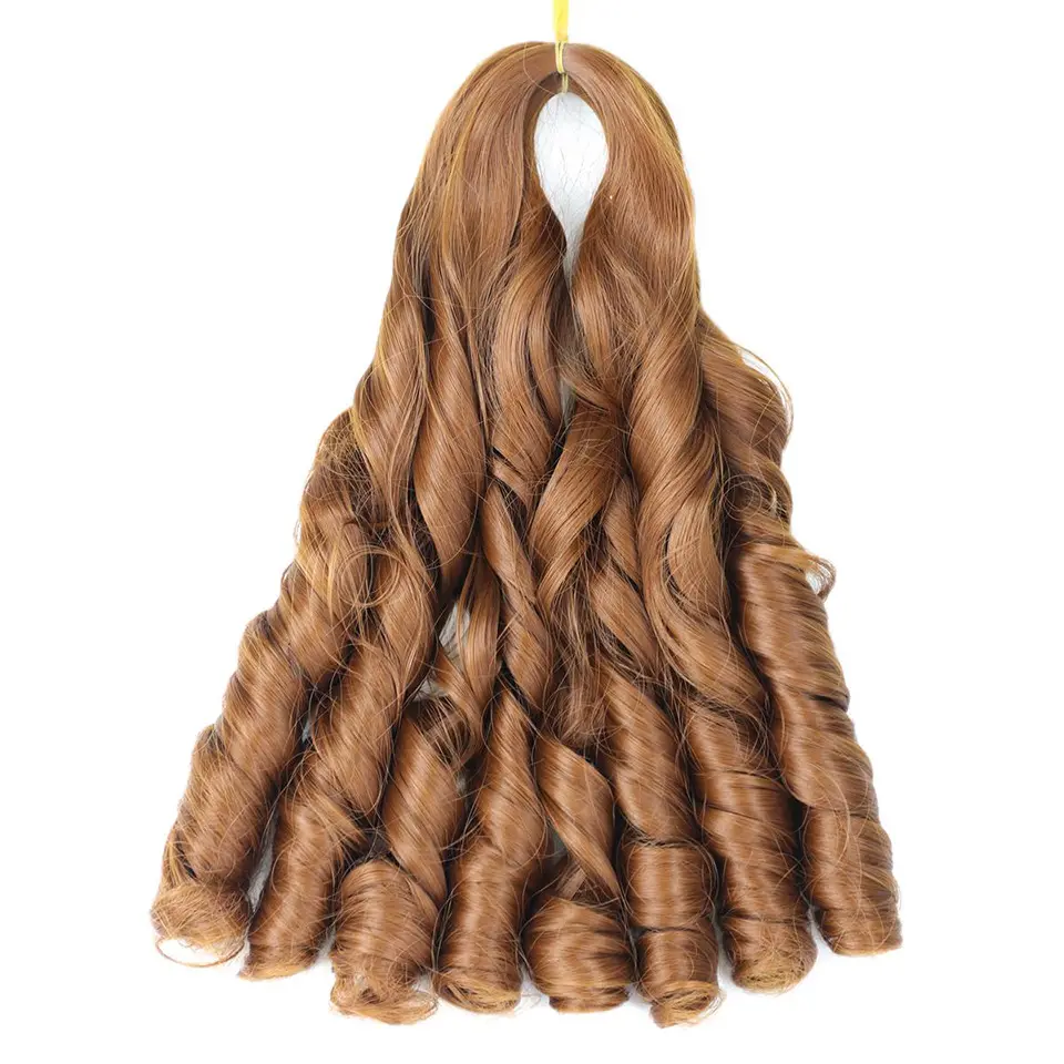 20 inch Loose Wave Spiral Curl Braid Synthetic Hair Ombre Pre Stretched Crochet Braiding Hair For Women Extensions French Curls