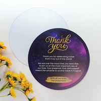 Tarjeta de agradecimiento de acrílico transparente redonda personalizada, tarjeta de invitación de menú de boda para decoración de mesa de fiesta de boda