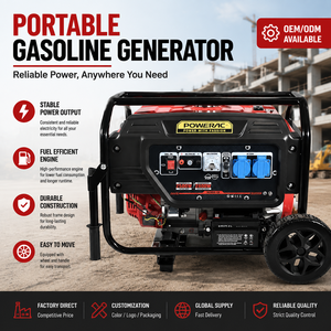 H8 3.5KW Portable Gasoline Genset / Single Phase 230V / 50/60Hz / 15L Tank / Wheel Kit / Home & Jobsite - Product Image 1