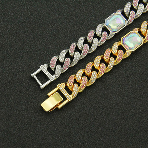 Pulsera de Cadena Cubana Rectangular de Colores, Estilo Hipster, para Discoteca, Hip-hop, Locomotive, Tanjing - Product Image 3