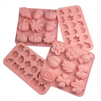 Moule en silicone DIY en forme de citrouille, feuille d'érable, bonbon ou fleur pour gelée, mousse, gâteau, savon, pudding parfumé, emballé individuellement