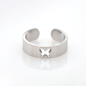 Butterfly Open <b>Ring</b> Set For Women 18K <b>Titanium</b> Steel Simple Design Gift Jewelry - Product Image 1