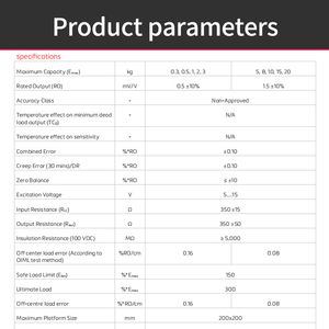 FLINTEC โหลดเซลล์แบบจุดเดียวขนาดเล็ก PA1 0.3KG/0.5/1/2/3/5/8/10/15/20KG PA1 FLINTEC PA1 - Product Image 3